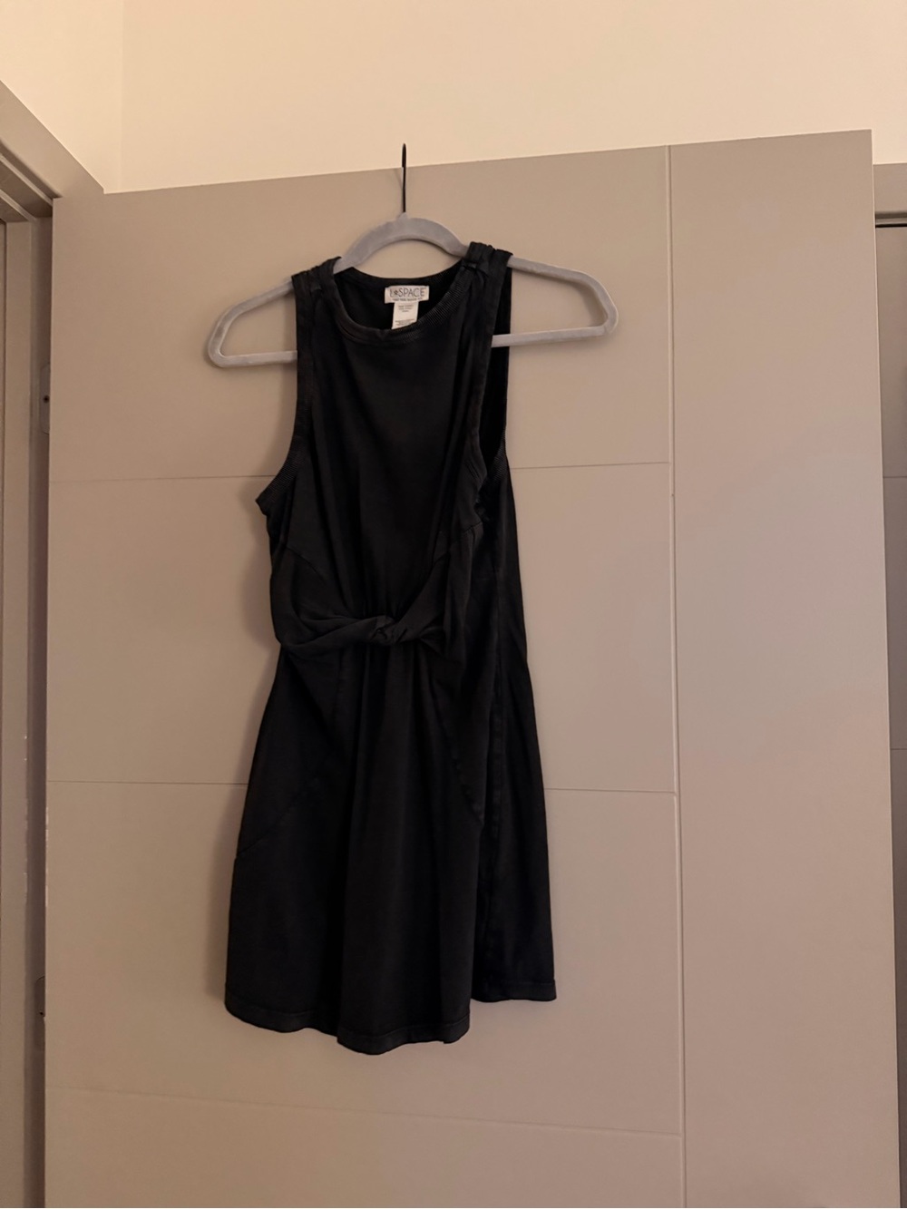 l*space Black Sleeveless Knot-Front Mini Dress